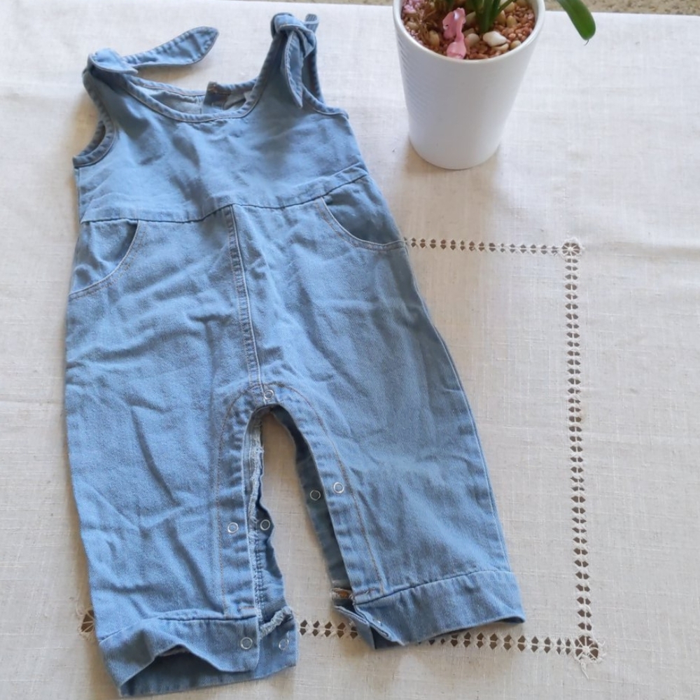 Baby Girl Sleeveless Denim Romper Jumpsuit (bx#5)